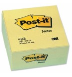 3M Post-it 636B Yapışkanlı Not Kağıdı 76 mm x 76 mm Sarı 450 Yaprak